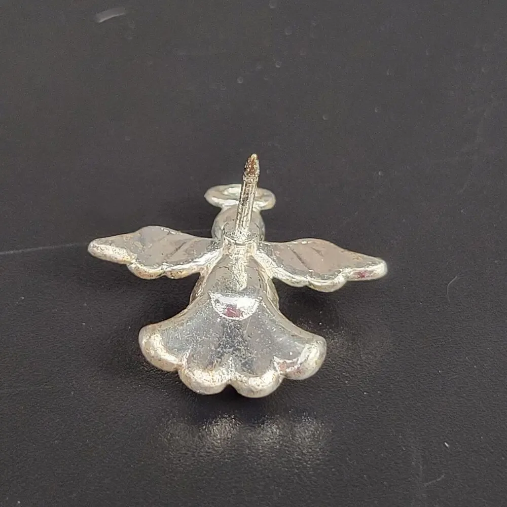 Crystal & Enamel Angel Lapel Pin Red Blue Accents 1 in Religious Patriotic USA